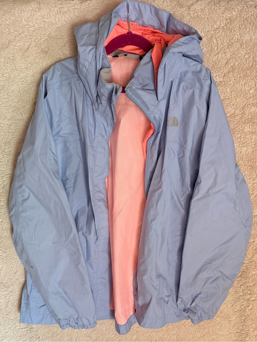 The North Face Girls' Coral and Light Blue Jacket